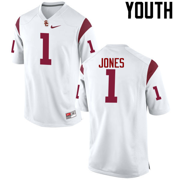 Youth #1 Jack Jones USC Trojans College Football Jerseys-White - Click Image to Close